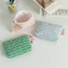 Small Cosmetic Make Up Bag Mini Striped Organizer Bags for Women Lipstick Makeup Case Children Cute Purse Coin Pouch Case