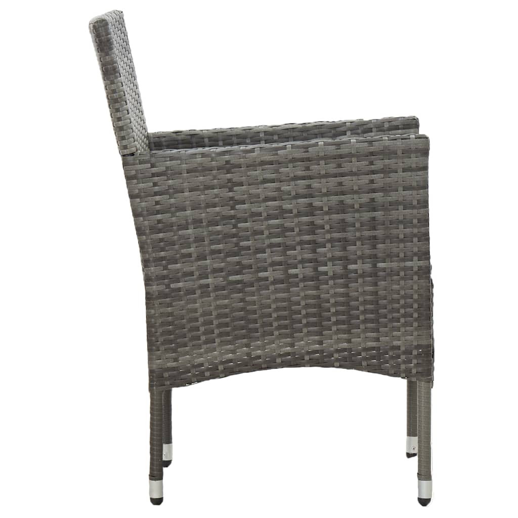 11 pc Outdoor Dining Set Grey Poly Rattan