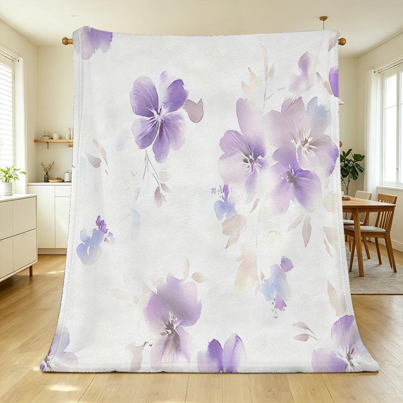 Lightweight Flannel Blanket – Soft Cozy Warm Throw with Neutral Tones, Perfect for Home, Halloween & Christmas Use