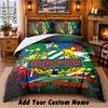 Rapid Wien FC Pattern Bedding 3Pcs Set Custom Name, Bed Sheet And Pillowcases For Home Bedroom