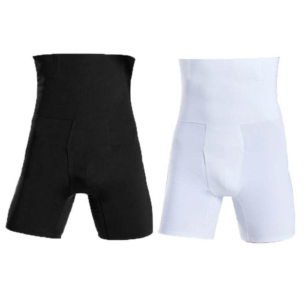 

High Waist Slimming Shapewear Butt Lifting Boxer Briefs Men Fashion Body Shaper Men Shape Control L білий