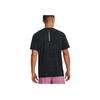 Under Armour Solid Color Slim Fit Running Short Sleeve T-Shirt Men Tops Black 1375267-001