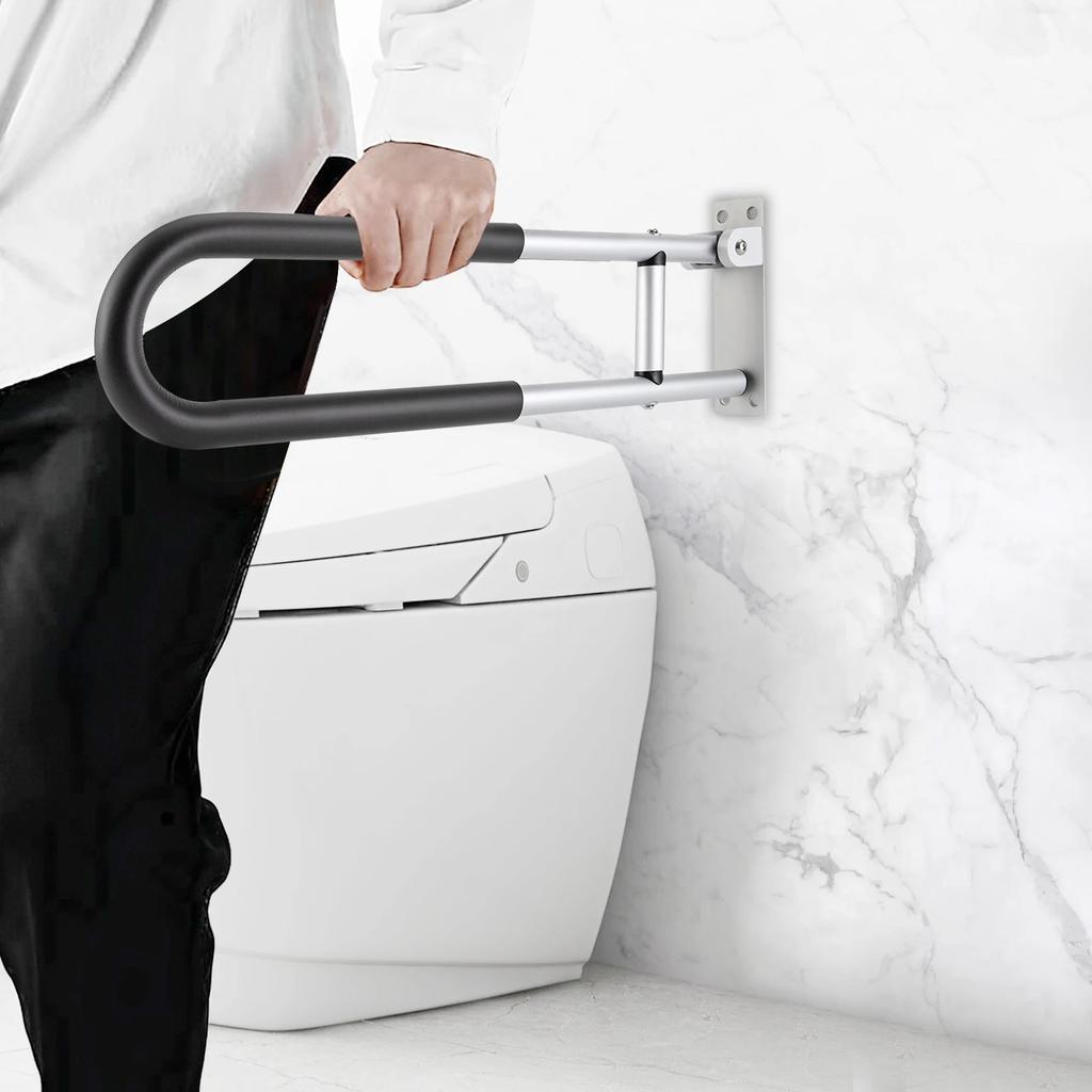 Wall-mounted Bathroom Toilet Grab Bar,foldable and Non-slip Safety Handle, for the Elderly, Pregnant Women, Disabled Individuals
