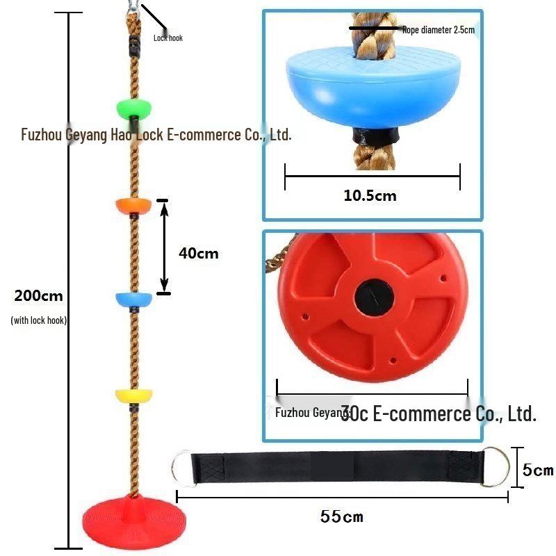 Large Children's Disc Swing with Climbing Rope - Sensory Training Playground Toy for Kindergartens