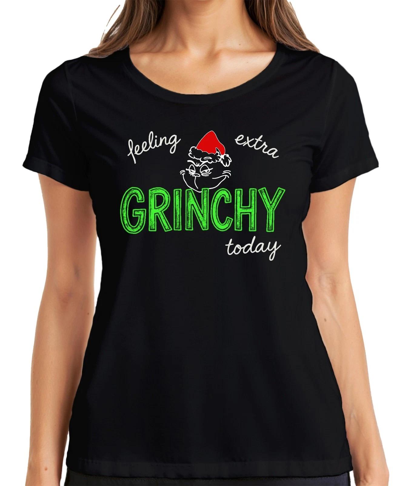 feeling extra GRINCHY today Weihnachten Grinch lustig sarkastisch Damen T-Shirt XS