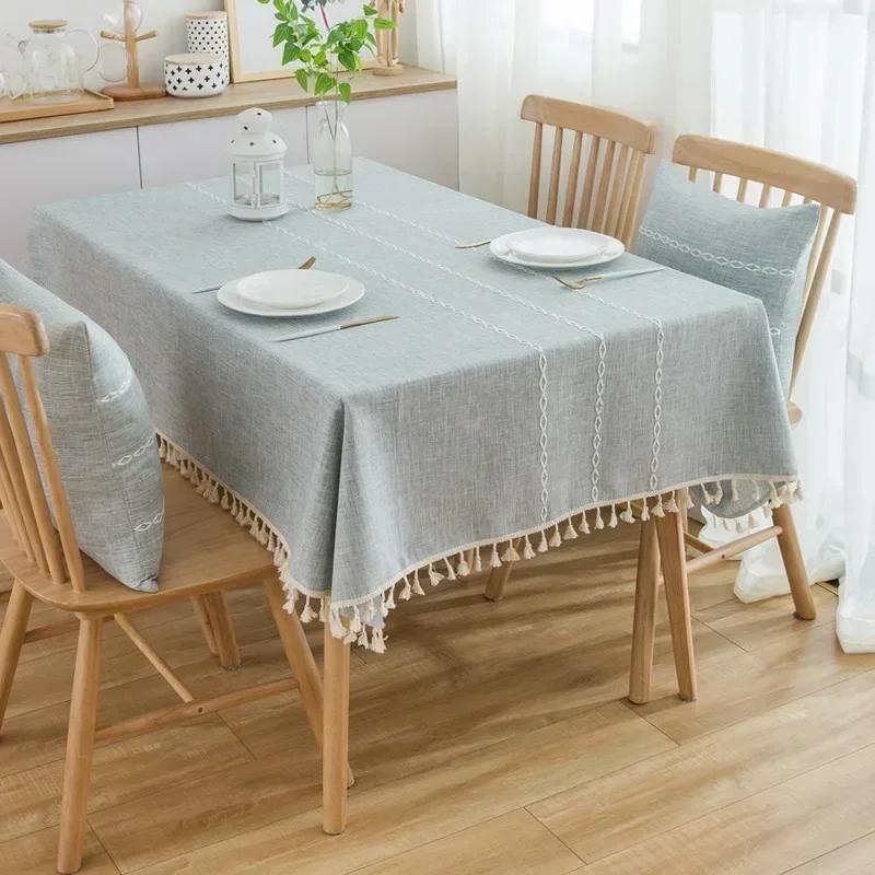 

Скатертини, скатертини з бавовняного льону, прямокутне покриття для обіднього столу в приміщенні та на відкритому повітрі, що не м’ється та не вицвітає. 120X180cm