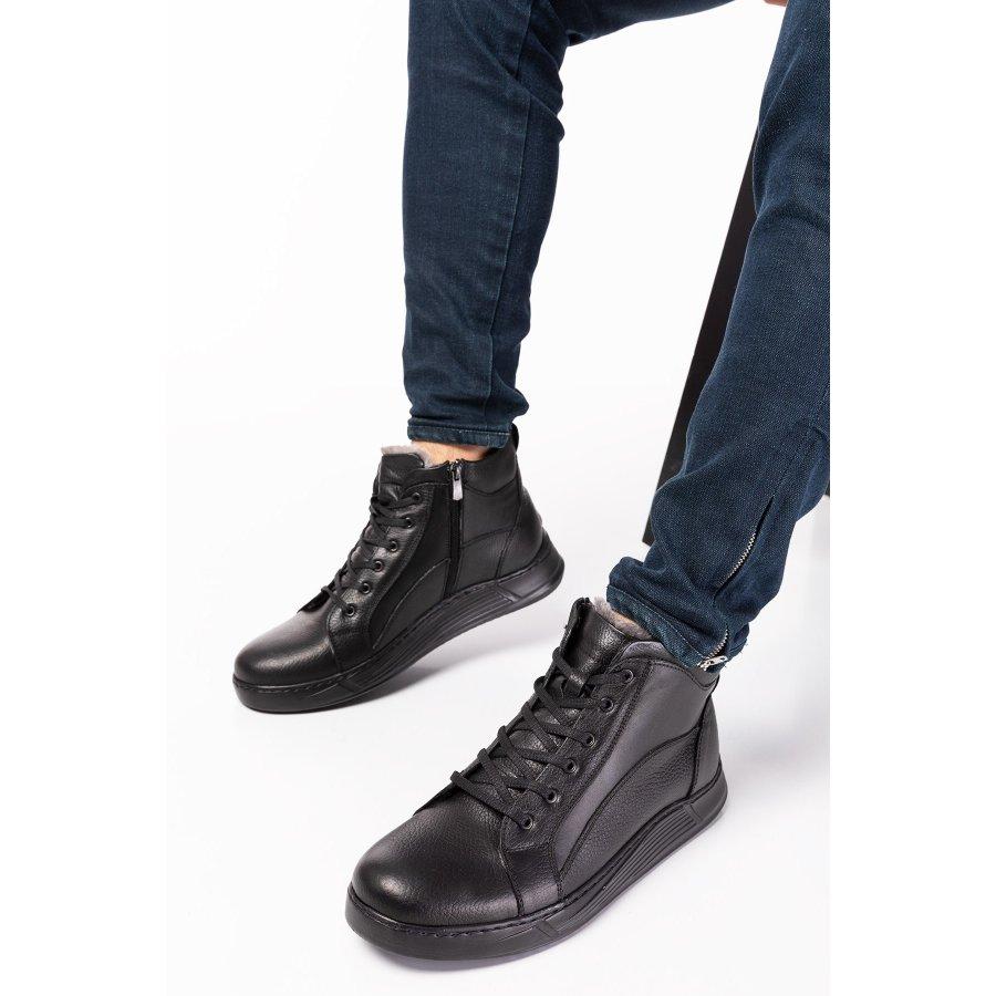 

Мужские повседневные спортивные ботинки из натуральной кожи с подкладкой из искусственного меха 41 чёрный