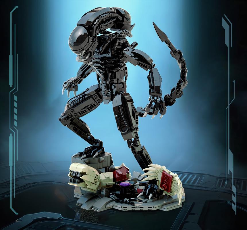 MOC Alien Facehugger Bricks Model Xenomorph Creature Alien Facehugger Building Blocks Toys Christmas Birthday Gifts