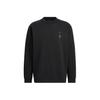 Solid Print Logo Crew Neck Sweatshirt Men Tops Black HN8966