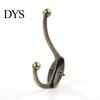 Vintage Clothes Hook Durable Bronze Zinc Alloy Double Leg Hanger for Wardrobes