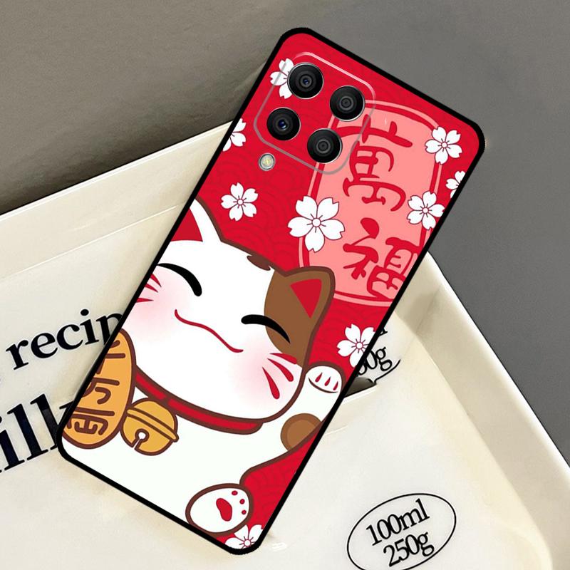 Maneki Neko Lucky Money Cat Case For Samsung Galaxy M14 M34 M54 M56 M16 M36 M13 M15 M35 M55 M11 M31 M53 M51 M12 M32 M52