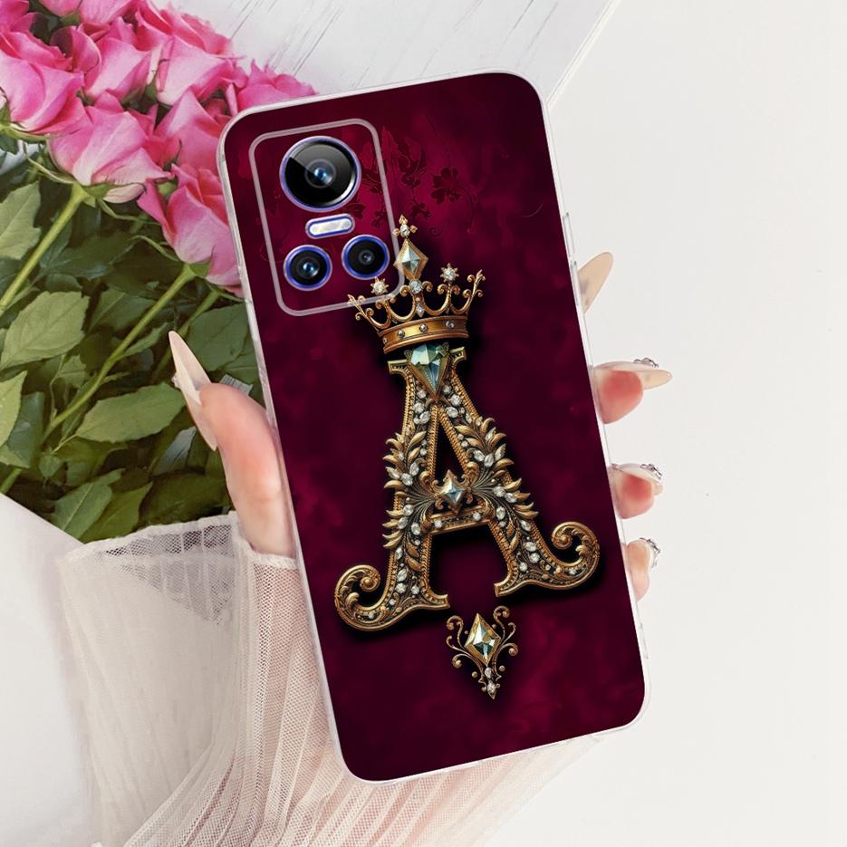 For Realme GT Neo 3 80W Case RMX3561 Luxury Crown Letters Cover Soft Slim Phone Case For Realme GT Neo3 150W GTNeo3 Fundas Coque