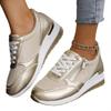 Fashion Silver Casual Shoes Spring Platform Wedge High Heeled Sneakers Thick Bottom Vulcanized Shoes Woman Comfort Sports Shoes
