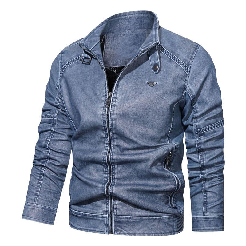 Новая мужская кожаная куртка осень-зима Мужская куртка из искусственной кожи Кожаная — фото 4