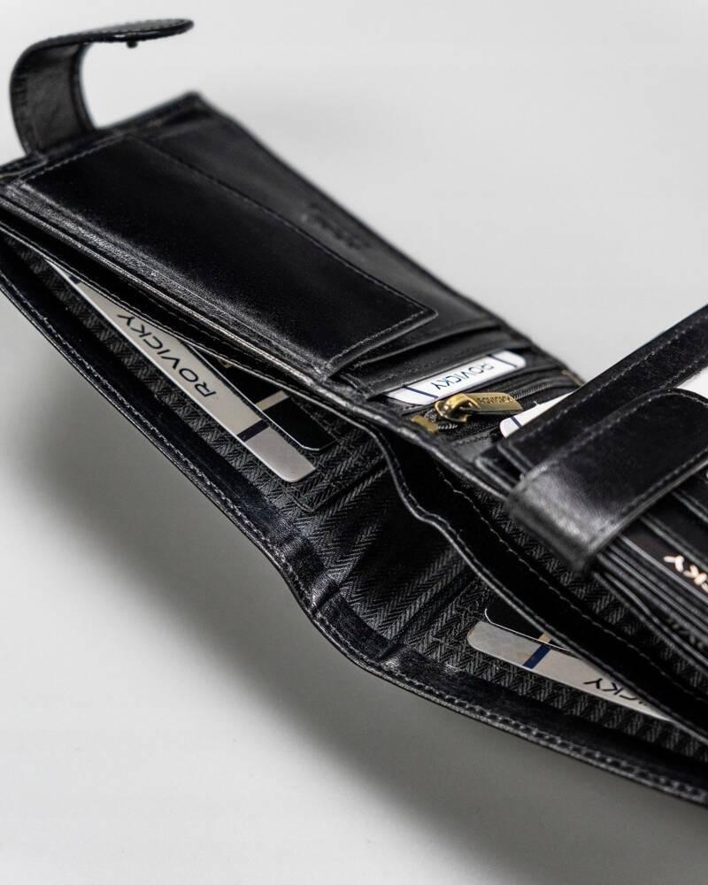 Elegancki pojemny portfel skórzany z RFID Rovicky