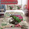 3pcs Duvet Cover Set (1*Duvet Cover + 2*Pillowcase, Without Core), Custom Name Alpha Kappa Alpha Pattern Bedding Set, Home Bedroom Decor Gift