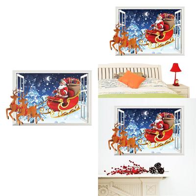 Christmas  Wall Stickers Christmas Home Window Wall Decoration Decals Party Supplies