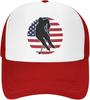 Hockey Player American Flag Graphic Trucker Hat Breathable Mesh Baseball Cap Adjustable Snapback for Adults