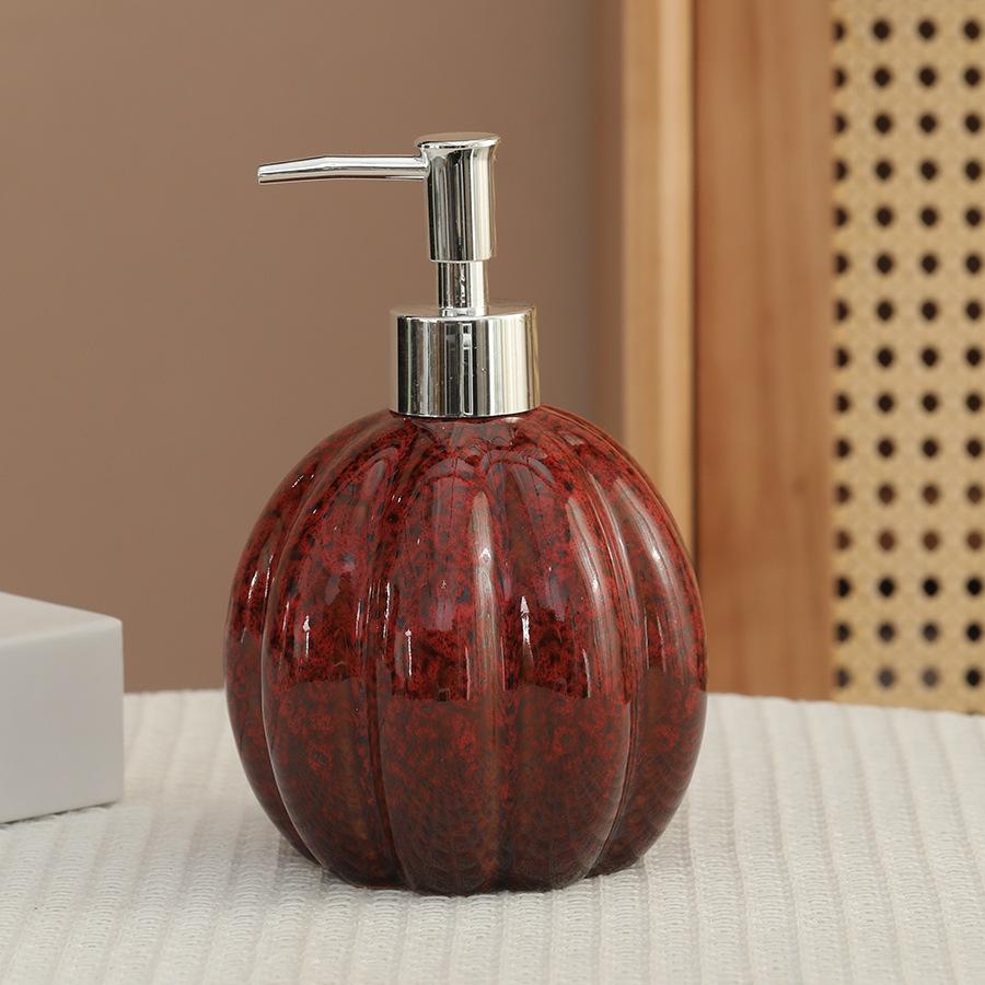 soap dispenser Pumpkin ceramic hand sanitizer bottle shampoo and shower gel press and dispense bottle decoration   dispenser