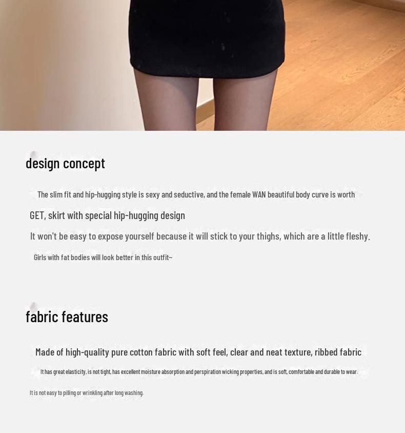 2025 New Women's Black Knitted Long-Sleeve Dress – Trendy, Slim-Fit Short Skirt for Spring & Autumn