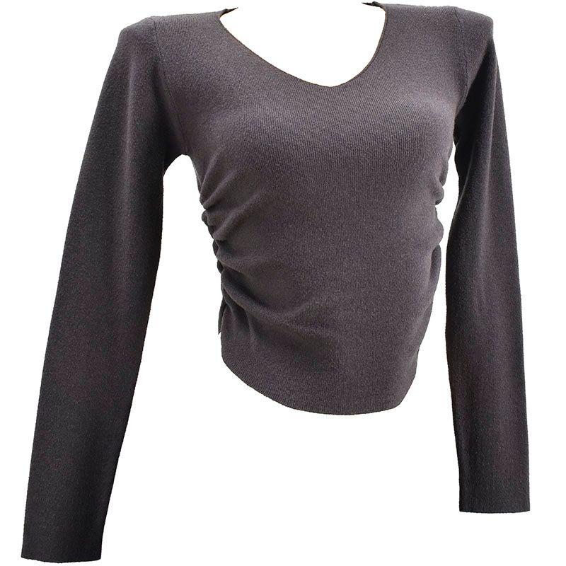 V Neck Short Ruched Women's Clothing Export Pure Desire Style Knitwear Slim Fit Slimming Top Pullover Plaid