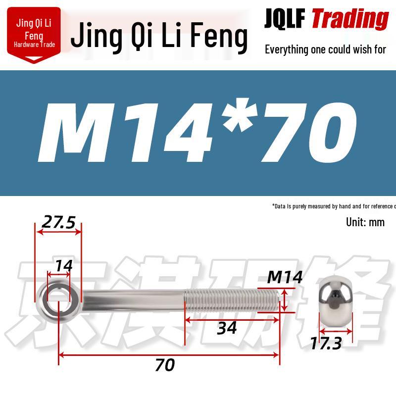 Stainless Steel GB798 Eye Bolt, Full Series M5-M16
