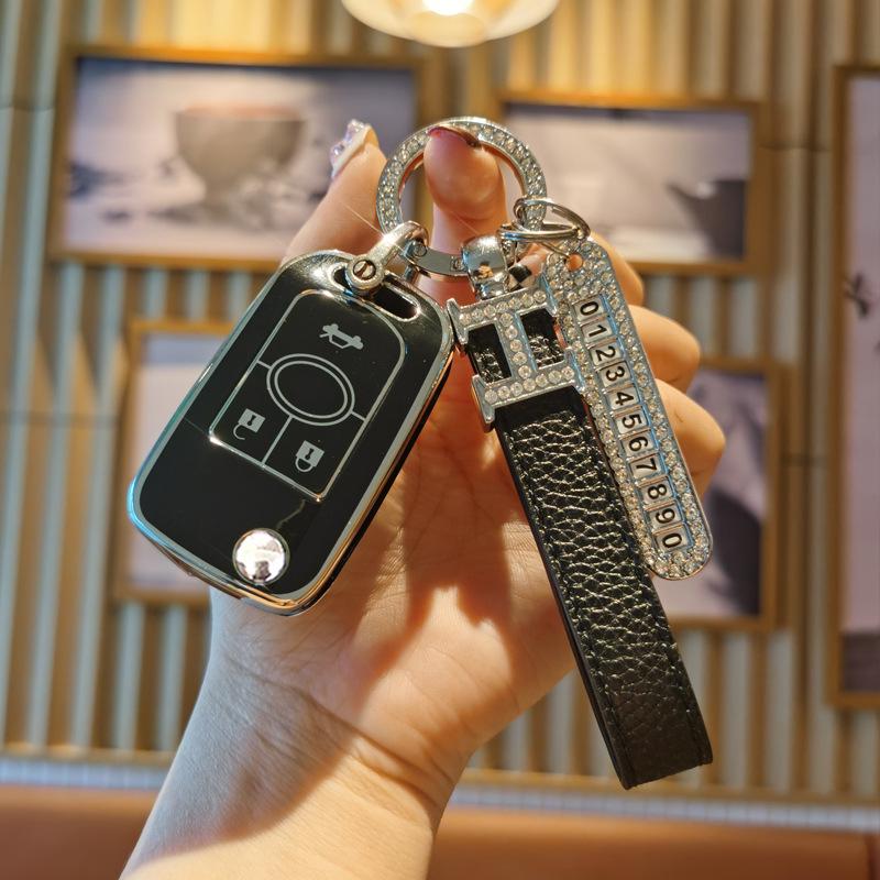 Buick Excelle Schlüsselhülle (09/11/13/15 Modelle) - Kompakte Autoschlüsseltasche mit Schnalle