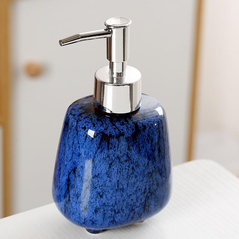 300ml soap dispenser hand washing liquid bottle Ceramic kiln change shampoo shower gel Stainless steel pump head lotion bottle
