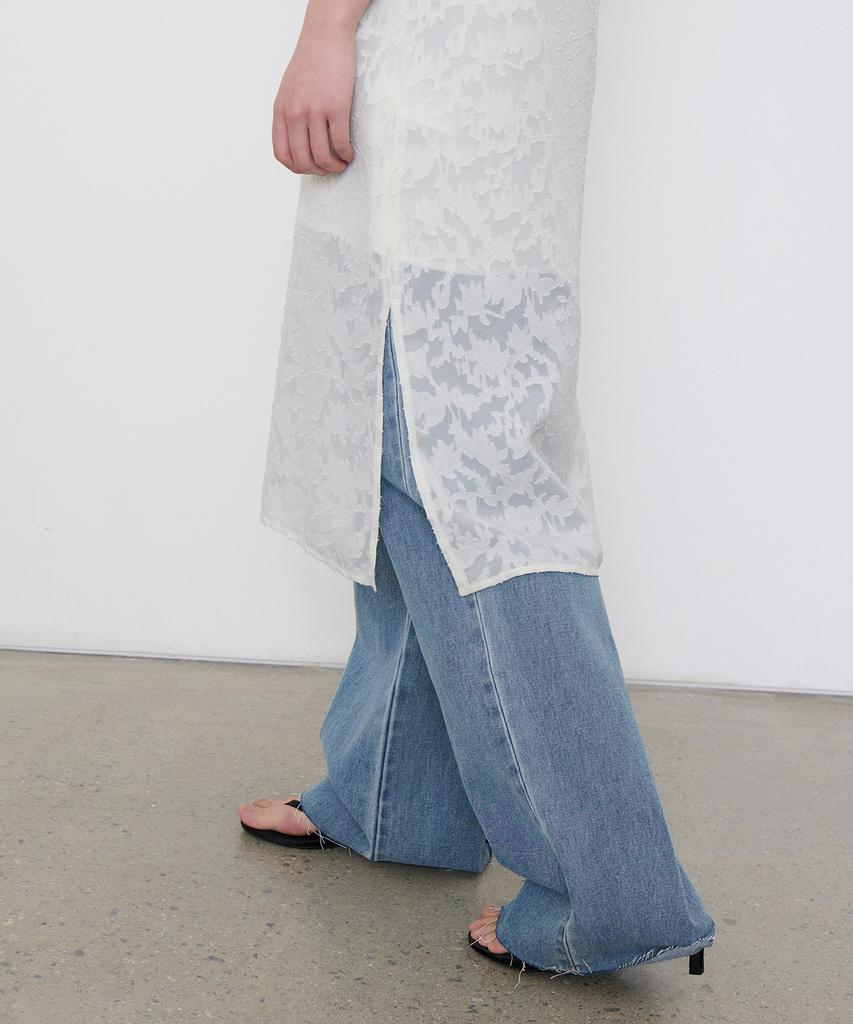 Musinsa Standard Woman Women'S Textured Floral Long Dress [Cream]