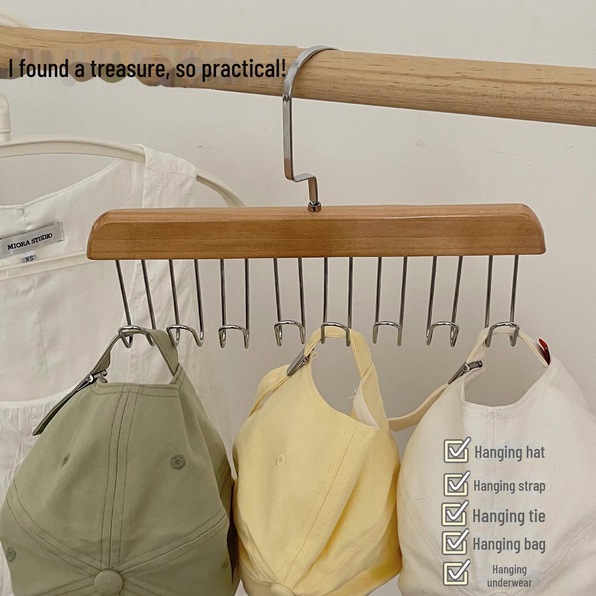 

Многофункциональная вешалка для одежды из массива дерева: Органайзер для нижнего белья, жилетов, галстуков, подтяжек и вешалок