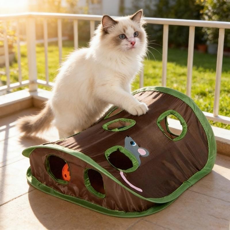 Stimulates Curiosity Teaser Puzzle Toy Cats Chew Resistant Durable With Multiple Holes And Mouse Bells Ball