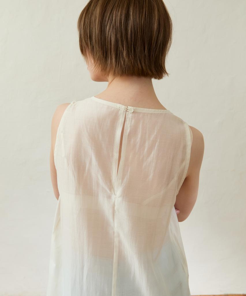 WIOE Refresh Seethrouh Dress_Cream