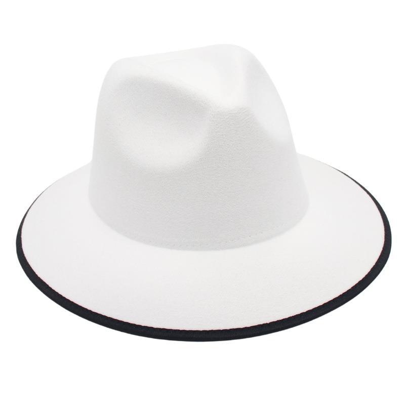 Top Hat do obszywania, Kapelusz Jazzowy Kopułowy, Filcowy Kapelusz w Stylu Zagranicznym Męski i Damski, Kapelusz Wełniany, Kapelusz Fedora, Kapelusz Przeciwsłoneczny.