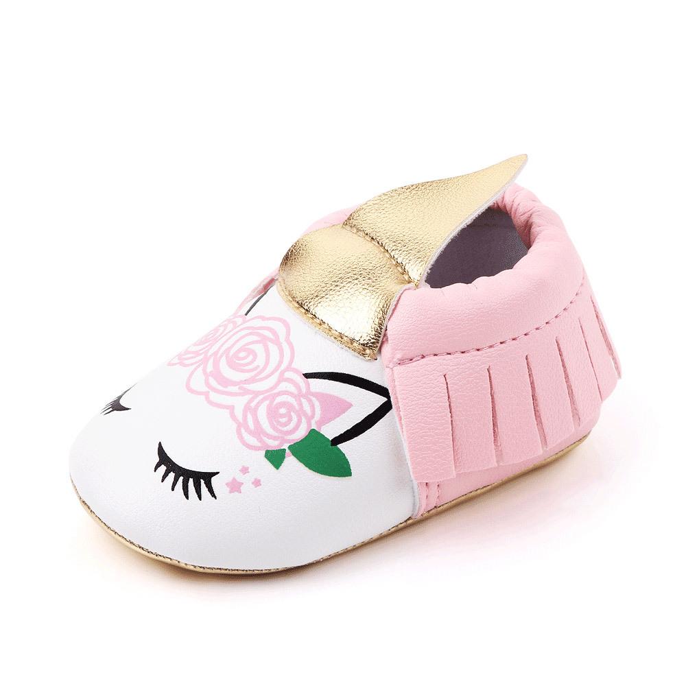 

Toddler Baby Girl Shoes Plush PU Shoes Soft Bottom Crib Shoes Spring First Walkers 0-18M 20