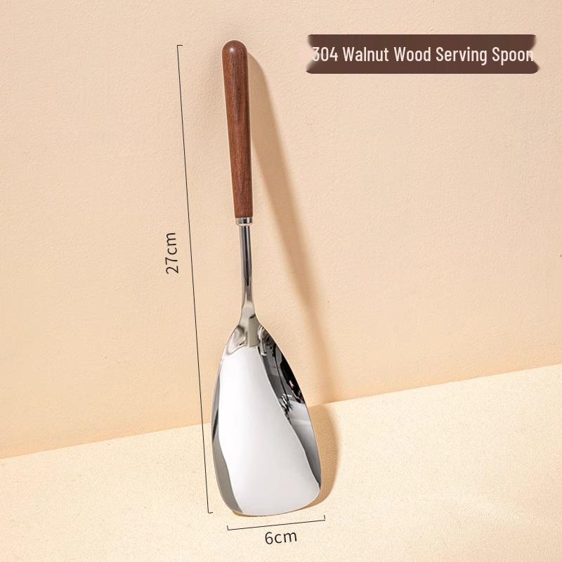 Stainless Steel Soup Ladle with Walnut Handle - Kitchen Tool Set