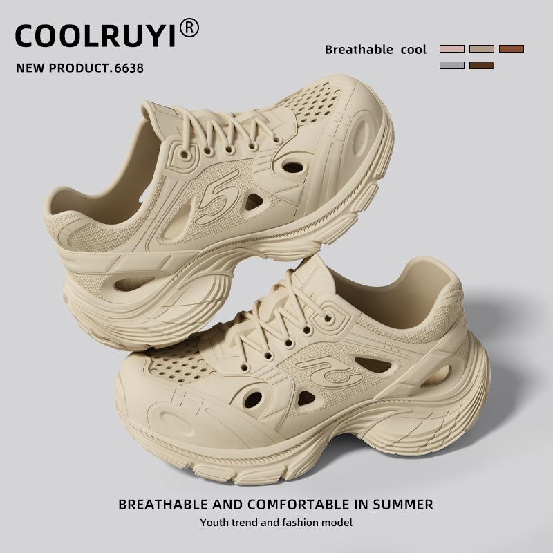 

Men s and Women s Thick Sole EVA Clogs 2025 Summer Anti Slip Breathable Soft Soled Springy Sports Style Shoe Sandals 36-37 хакі
