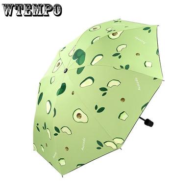 Regenschirm für Erwachsene, Obstdruck, Regen oder Sonnenschein, schwarzer Gummi-Regenschirm, Sonnenschirm, Sonnenschutz, UV-Schutz, Sonnenschirm