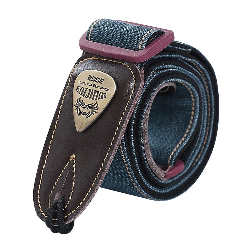 Perseus Soldier Guitar Strap: Genuine Leather, Wide Shoulder Design for Acoustic, Electric Guitar & Bass