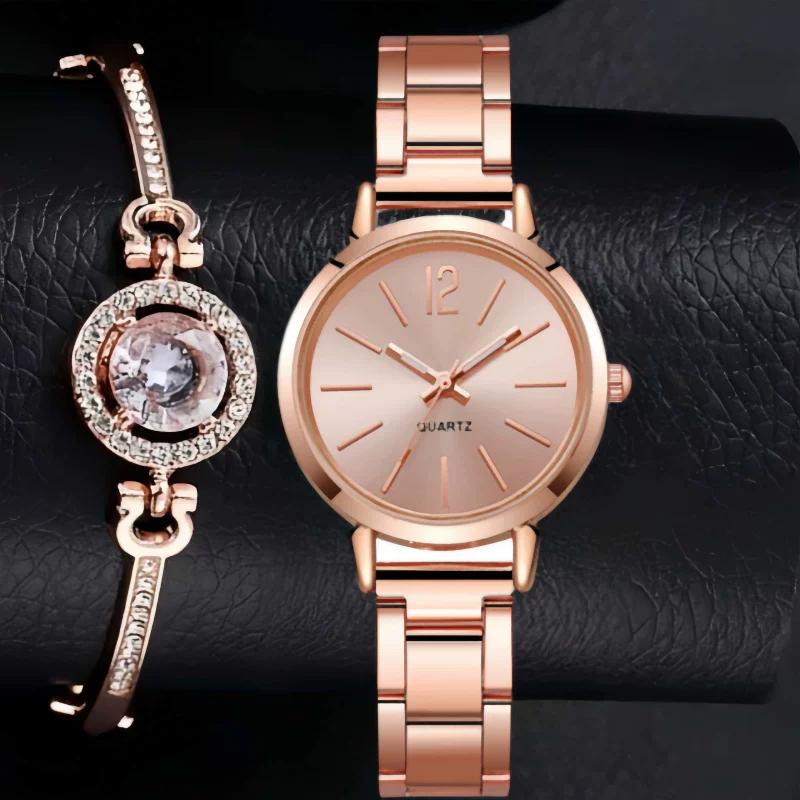 Mom's Birthday Gift Box Trendy Fashion Girls Watch Bracelet Set Ins Waterproof Non-Fading Jewelry