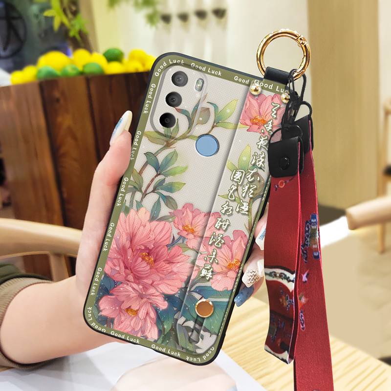 Fashion Dirt-resistant Phone Case For MOTO G31 With Fingerprint/XT2173-1 Phone Holder Ring Elderly lady Wristband