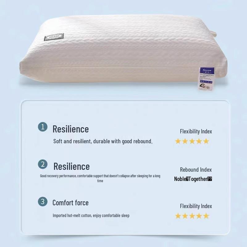 Rectangle High Neck Support Pillow - Non-Collapsing, Ideal for Dorms and Hotels, Knitted Core, Single Size.