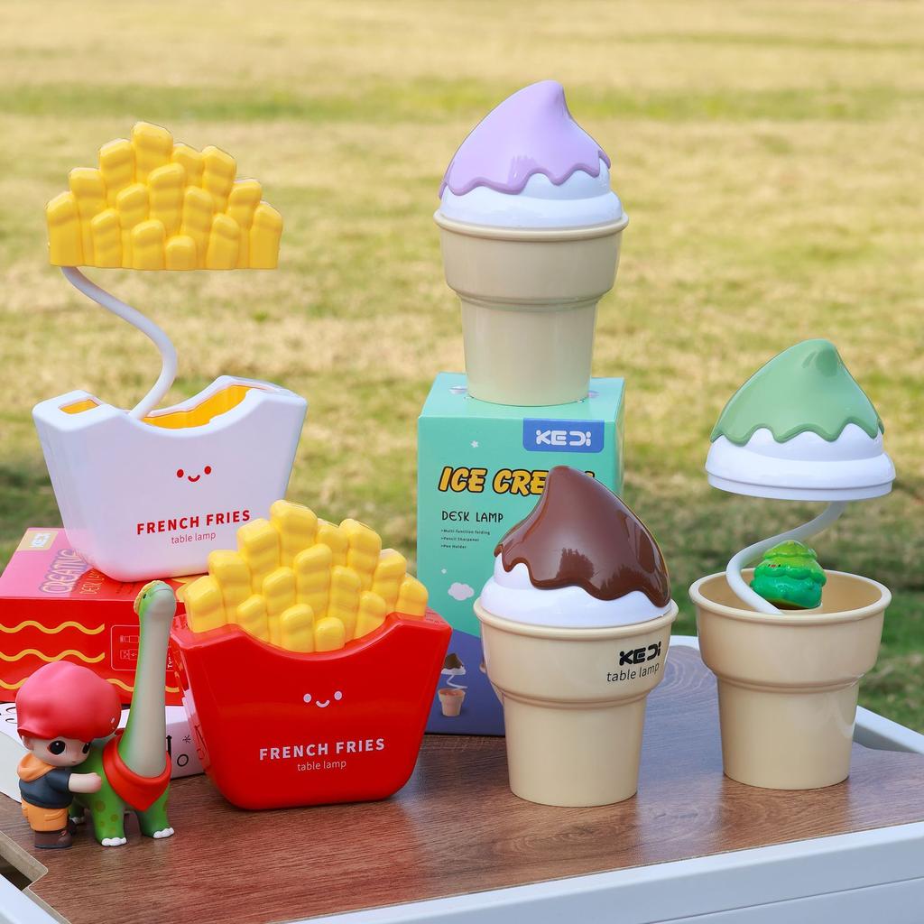 Pommes Frites Nachtlicht Kreativ Niedlich Cartoon Atmosphäre Lampe Schreibtischlampe Mit Verstecktem Spitzer Kinder Leuchtendes Spielzeug Geschenk