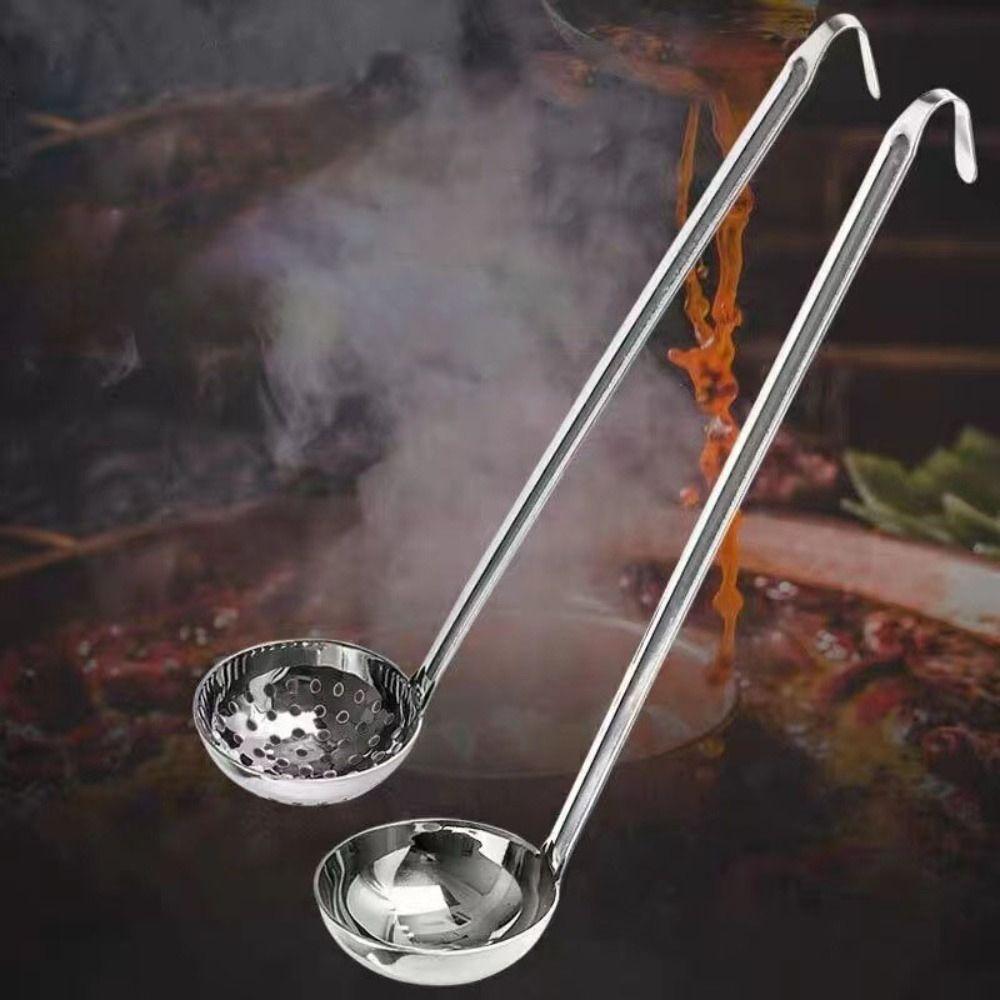 Rust-proof Soup Ladle Stainless Steel Slotted Spoon Practical Colander  Hotpot