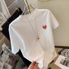 2025 Spring and Summer New White Cotton Short-sleeved T-shirt Women's Loose Versatile Round Neck Age-reducing Cartoon Printed Top