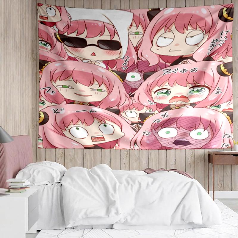 1PC Cute Anime Spy Famliy K-pop Music Group Tapestry Accessories for Bedroom,Livingroom, Dormitory Room Wall Decor Fan Birthday Gifts