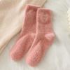 Women's Socks Mid-tube Socks Autumn and Winter Thickened Mink Velvet Embroidered Love Sleeping Floor Socks Winter Warm Socks