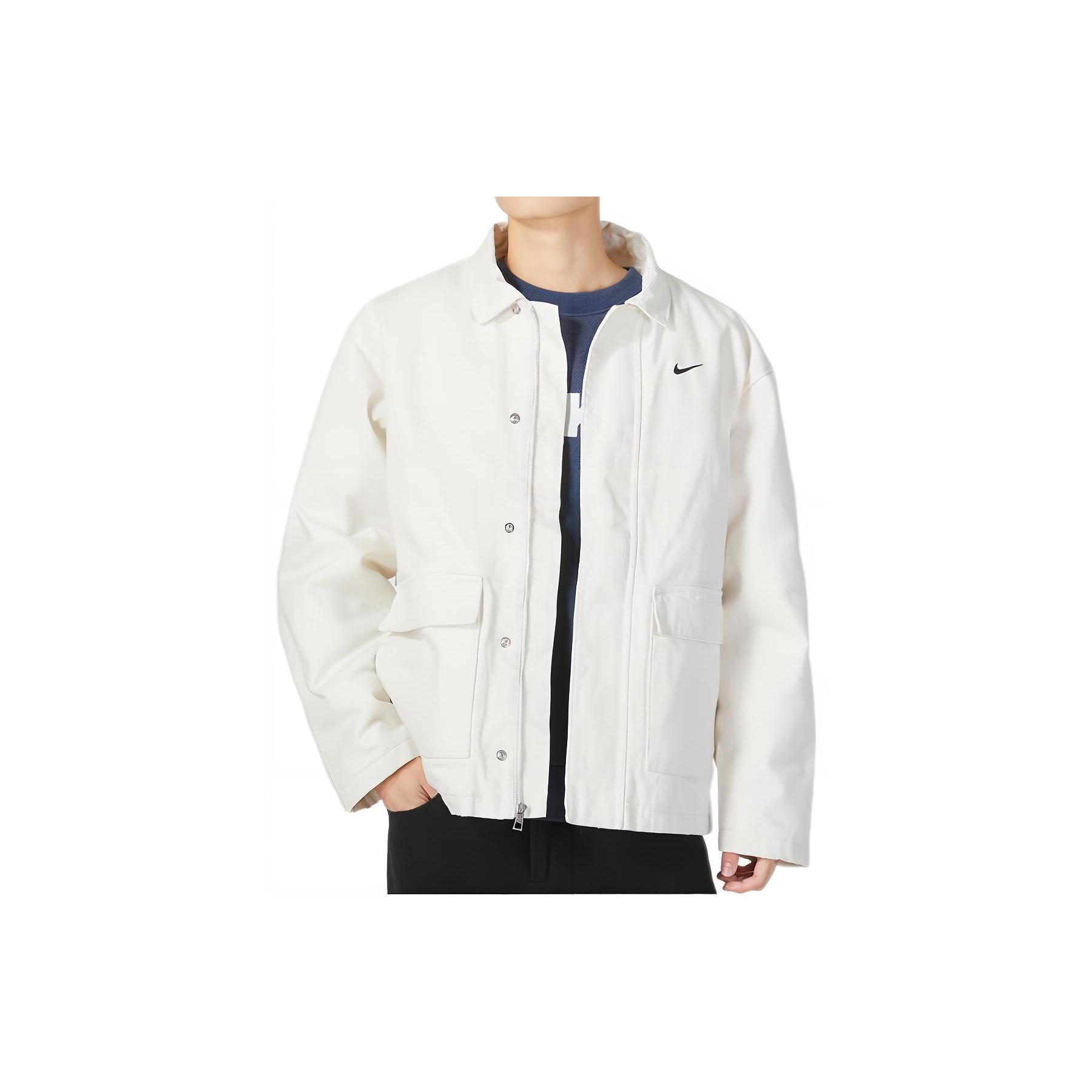 Куртки Nike Мужские Белые Лацканы Умеренные Рабочая одежда DQ4939-030 L