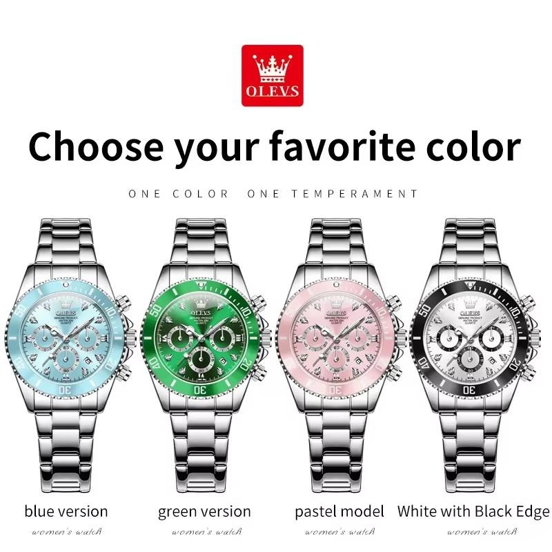 OLEVS Luxury Women Watch Original Quartz Watch Multi Functional HD Date Waterproof Luminous Chronograph Women Watch
