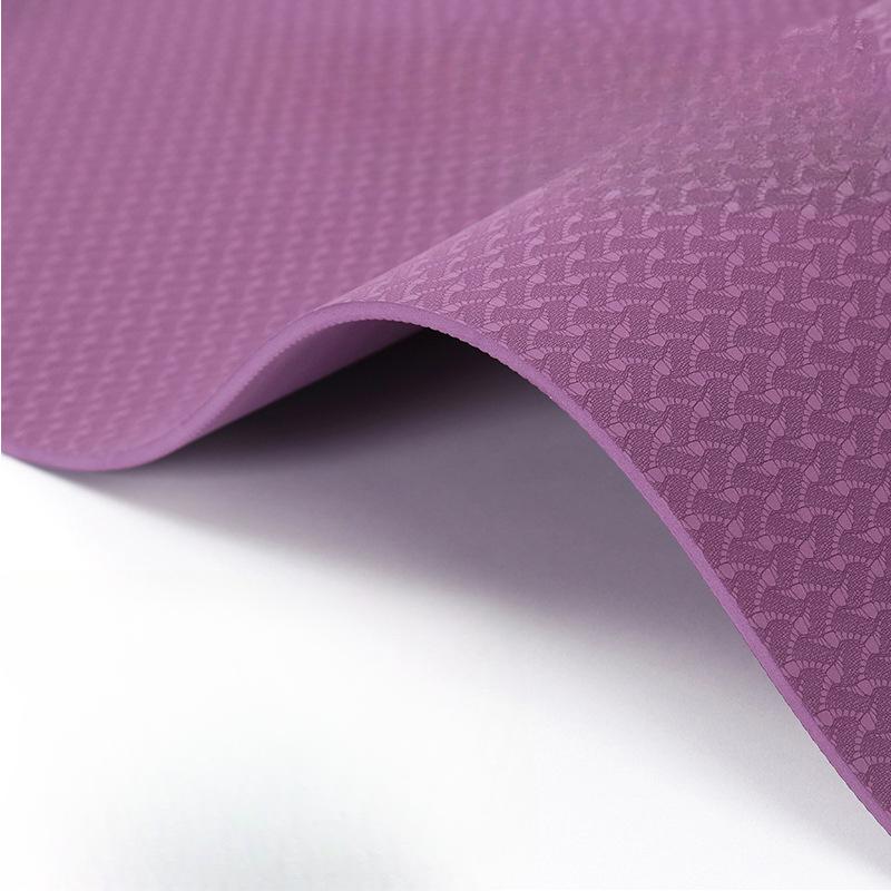 TPE Yoga Mat 6MM Dual Color Thickened Widened and Extended TPE Anti Slip Mat for Girls Fitness Dance Safety and Environmental Protection Mat