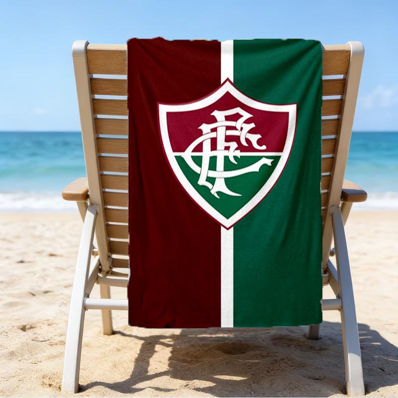 Flumi-nense Football Crest Printed Beach Towel, Super Soft Microfiber, Perfect Gift Birthday, for Pool, Beach, Travel, for Family and Friends